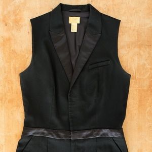 H&M Womens Tuxedo Style Pants Jumpsuit